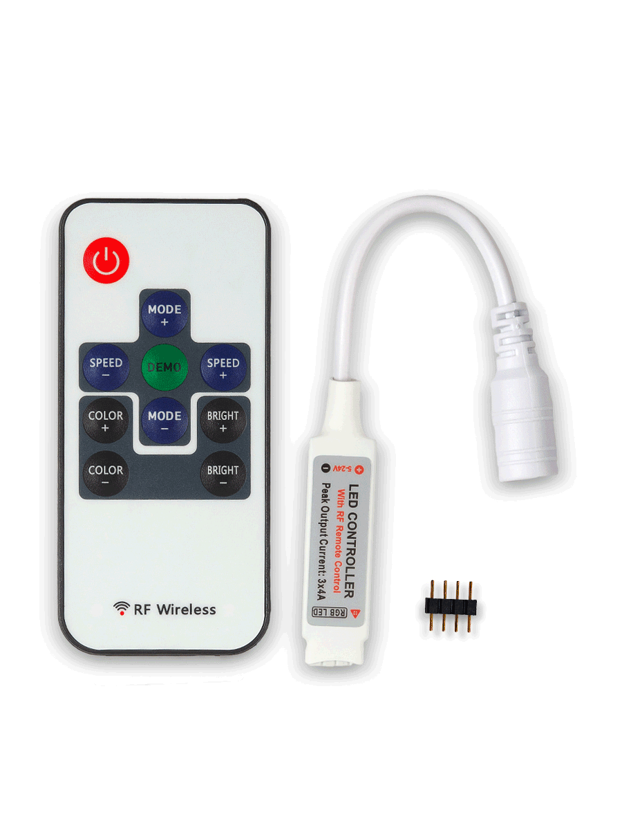 Радио контроллер RGB с RF пультом на 9 кнопок Радио контроллер RGB с RF пультом на 9 кнопок